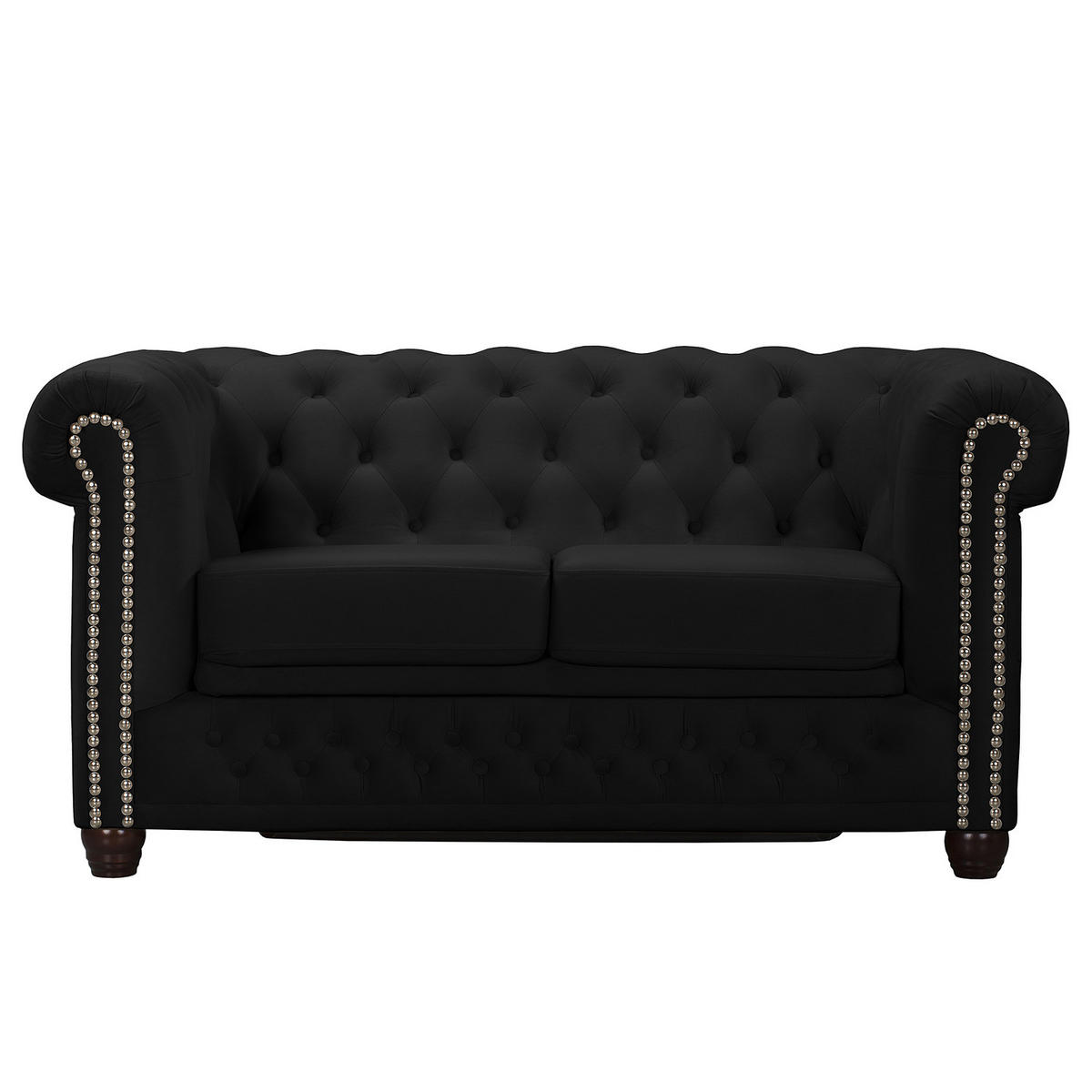 2-SITZER SOFA - Buchefarben/Schwarz, Buchenholz/Textil (148/72/86cm) - home24