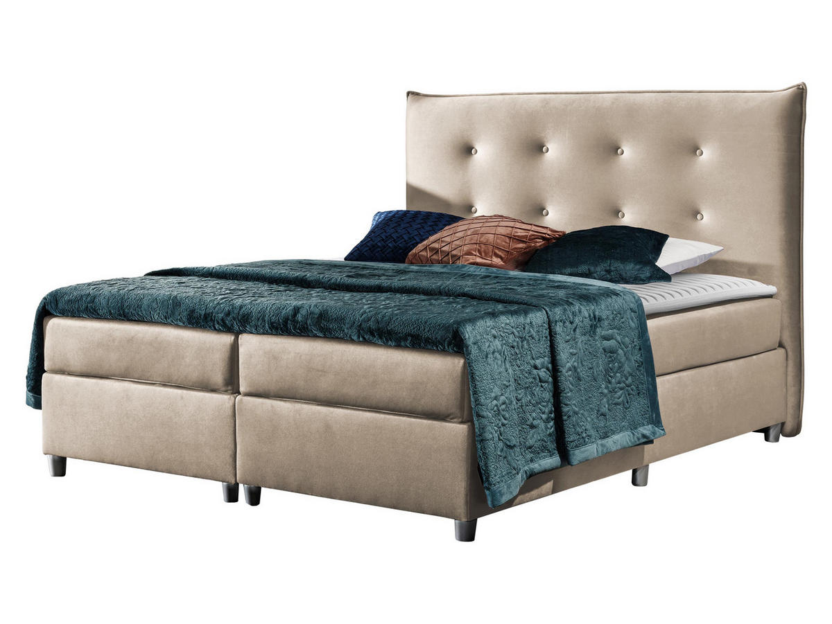 BOXBETT Prato - Beige, Holz (200/200cm) - MIRJAN24