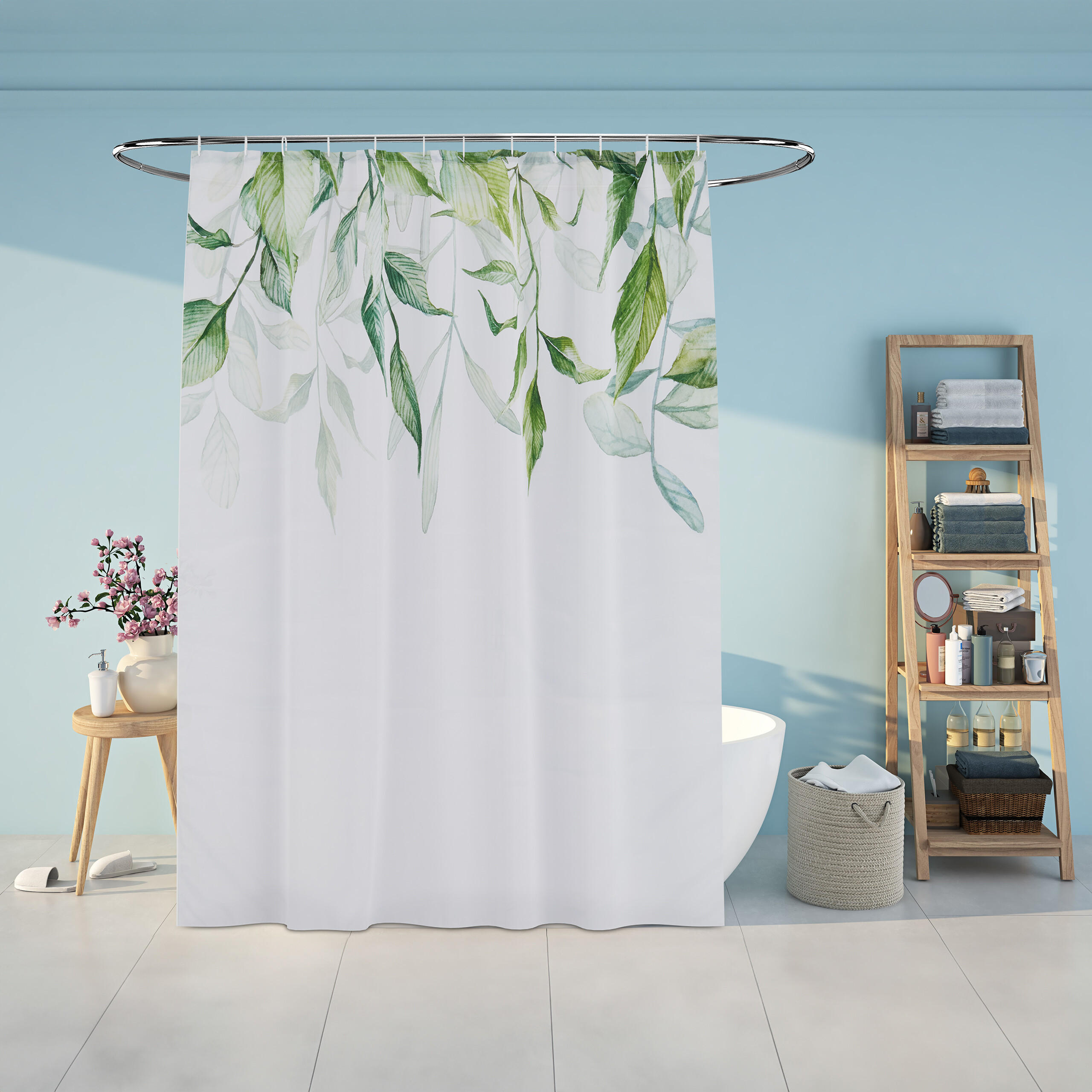 DUSCHVORHANG - Weiß, Textil (180/0.1cm) - Relaxdays
