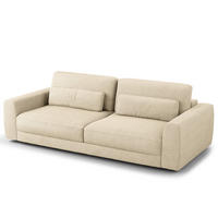 3-SITZER SOFA - Beige/Schwarz, Kunststoff/Textil (252/80/117cm) - home24