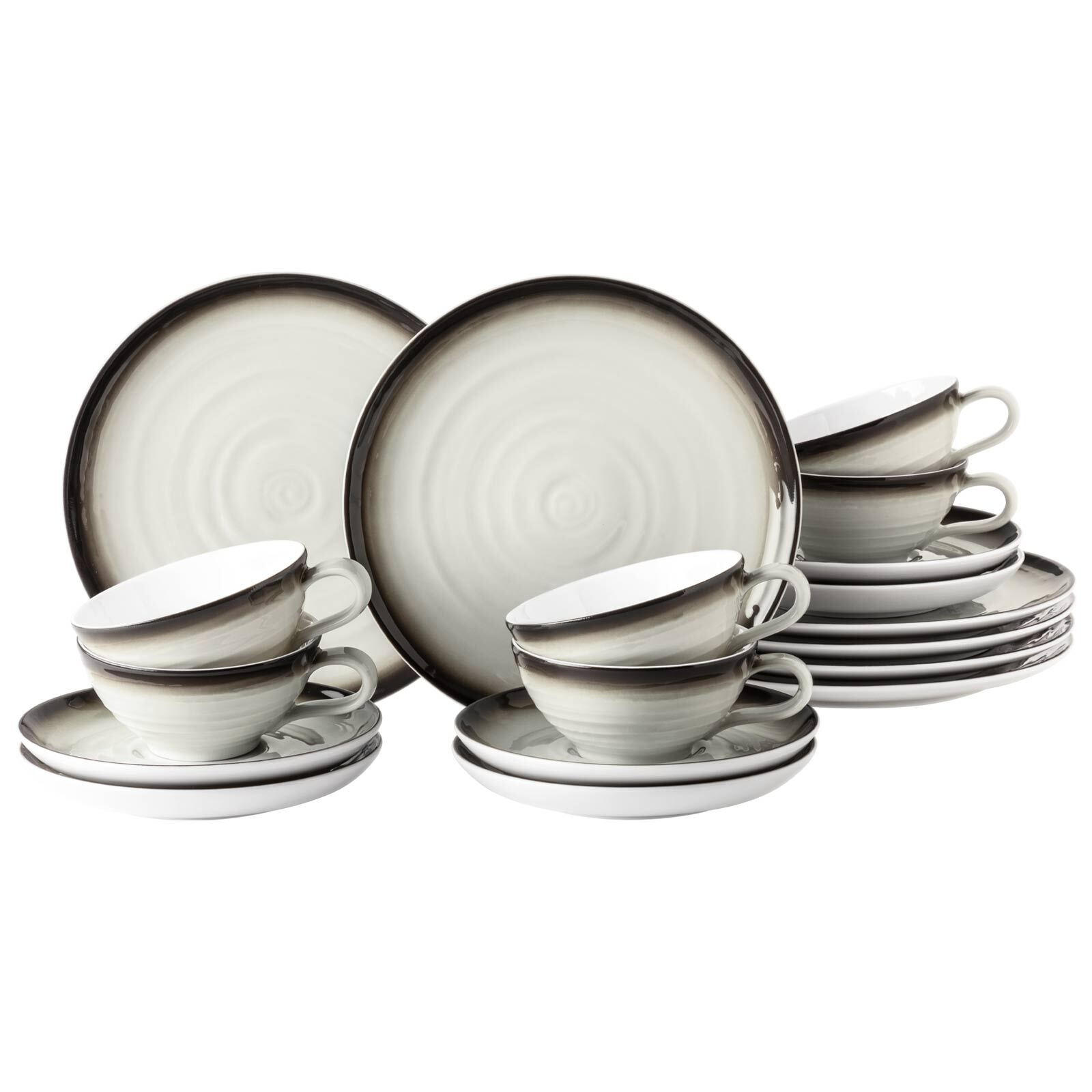 TEESERVICE Terra Corso 18er Set - Anthrazit, Keramik (1/1/1cm) - Seltmann Weiden