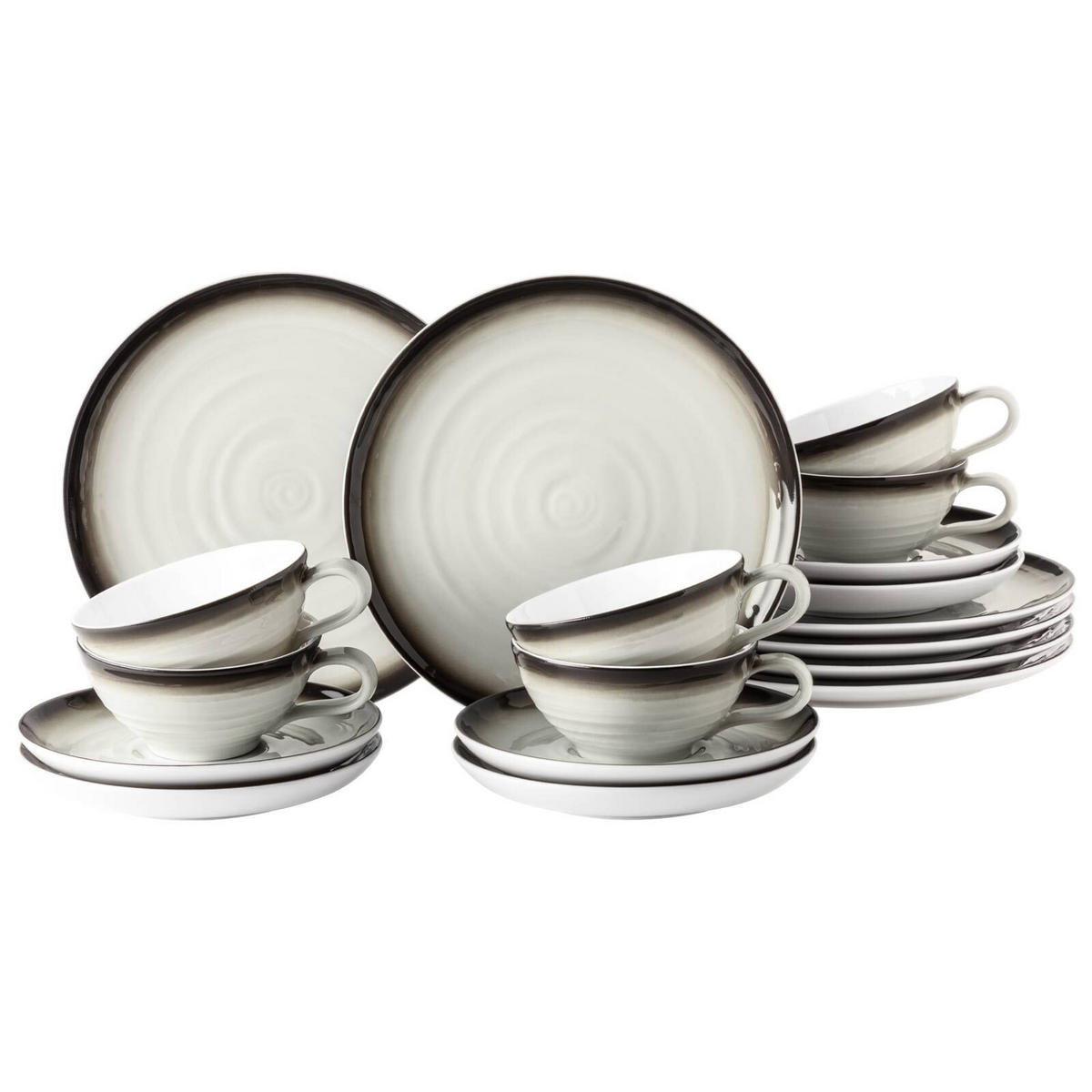 TEESERVICE Terra Corso 18er Set - Anthrazit, Keramik (1/1/1cm) - Seltmann Weiden