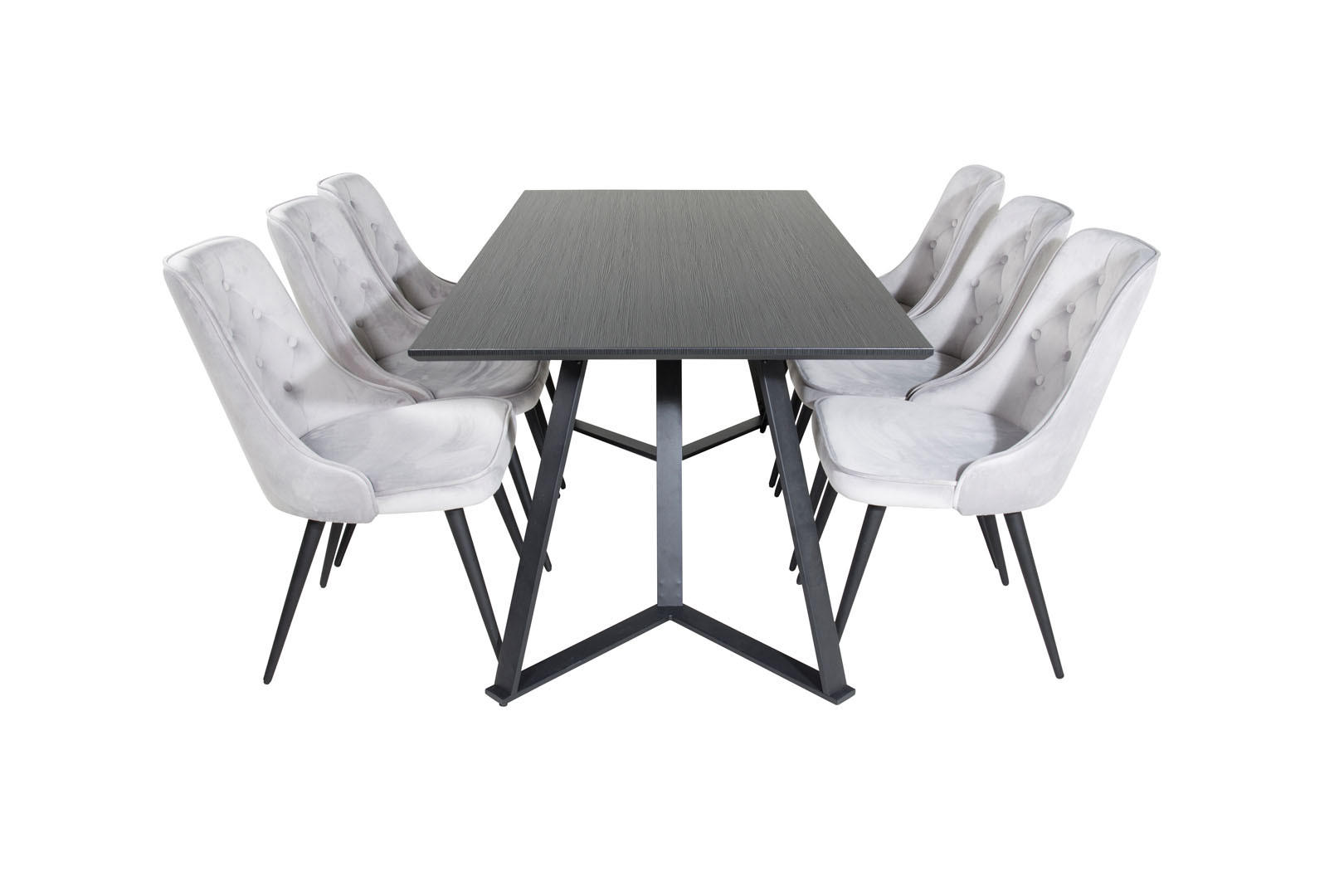 TISCHGRUPPE Hellgrau - Hellgrau, Holzwerkstoff (90/75/180cm) - ebuy24