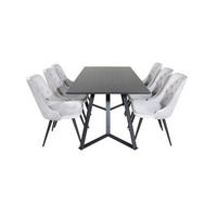 TISCHGRUPPE Hellgrau - Hellgrau, Holzwerkstoff (90/75/180cm) - ebuy24