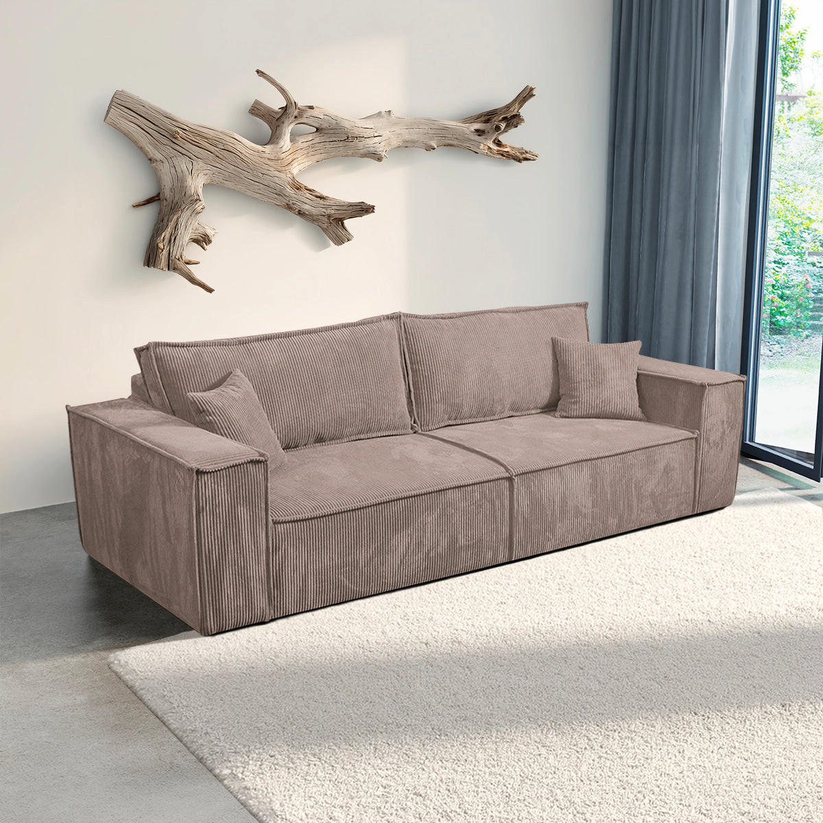 SOFA Isaac 4 Sitzplätze Taupe - Taupe, Holzwerkstoff (255/85/105cm) - Petits-meubles