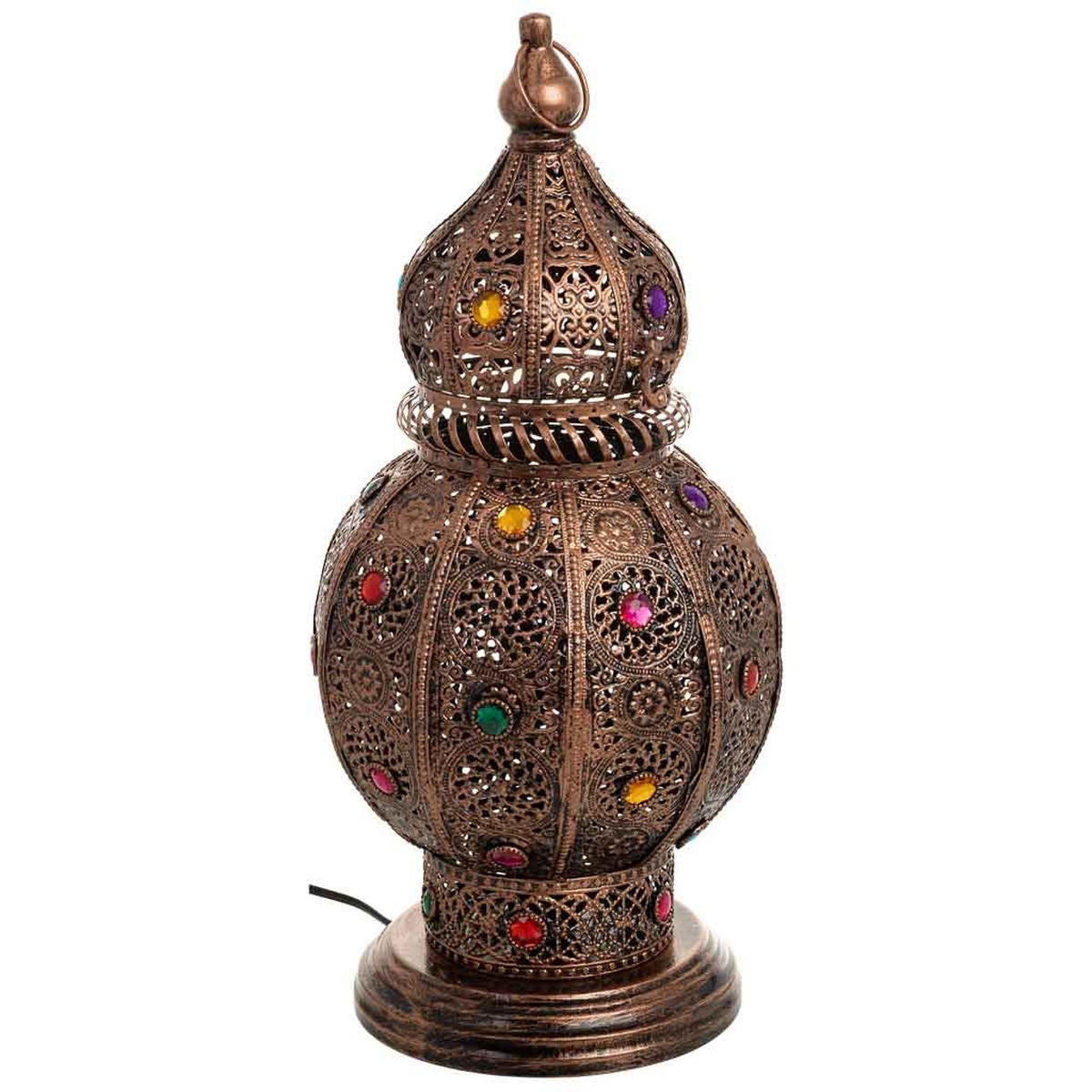 LAMPE aus Metall und Glas, 23x50cm - Multicolor, Metall (23/23/49cm) - Wanderlust