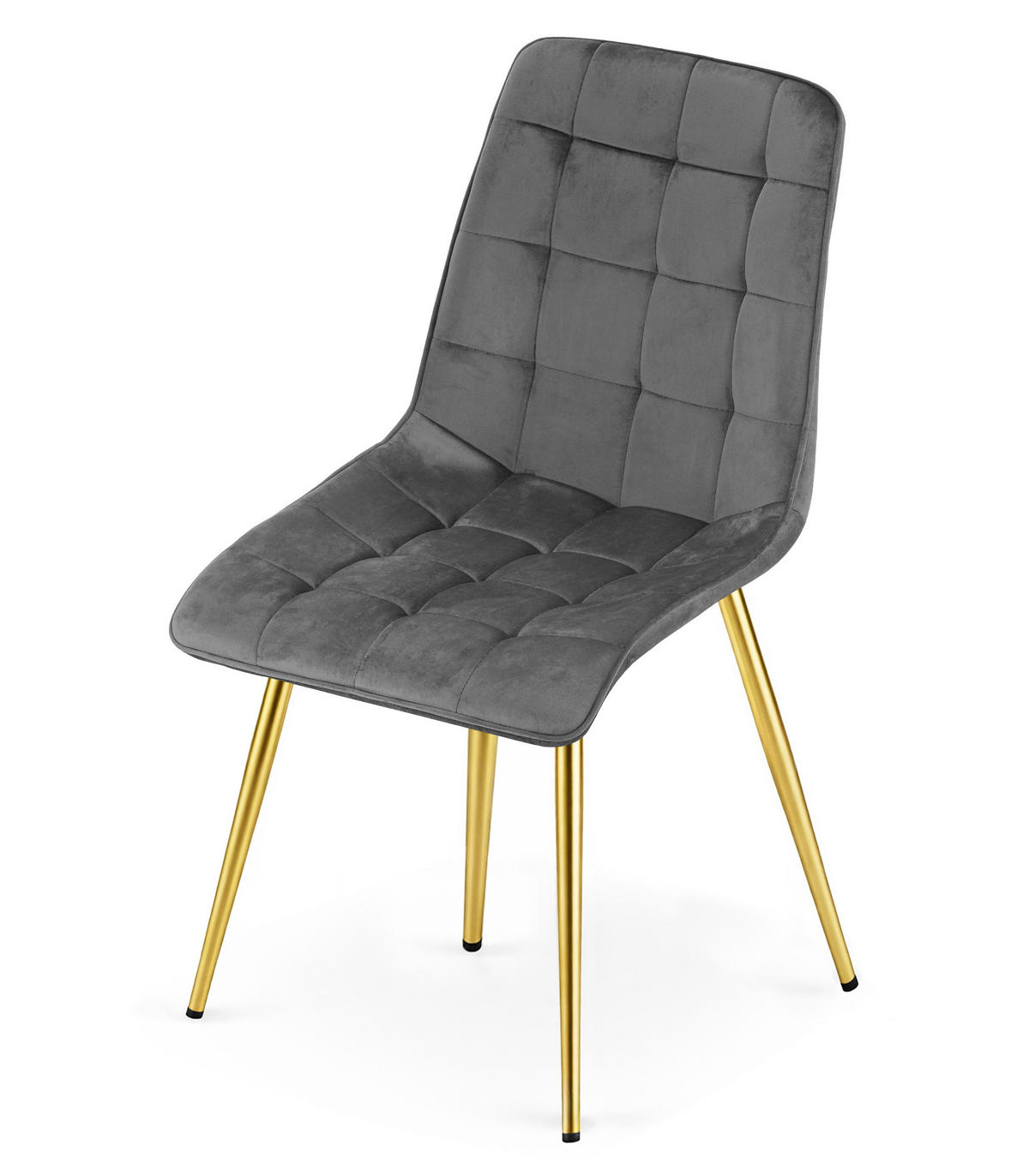 STUHL Dunkelgrau 49x60 cm SPLIT Samtbezug x 2 - Grau, Metall (49/59/60cm)