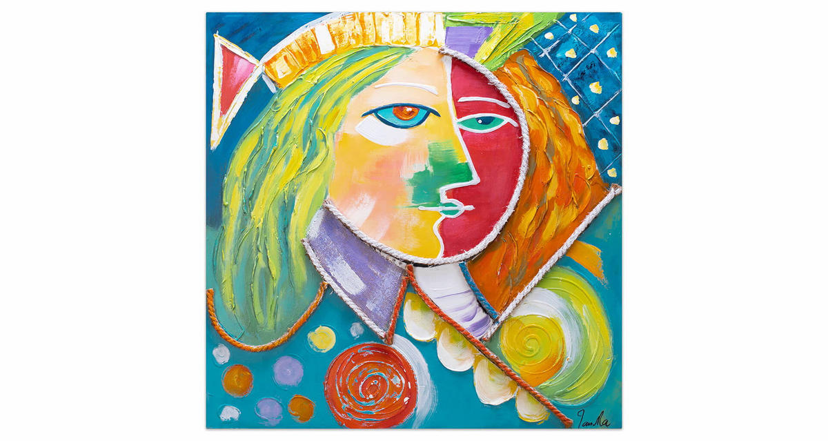 ACRYLBILD HANDGEMALT 80/80 cm - Multicolor, Holz/Textil (80/80cm) - KUNSTLOFT