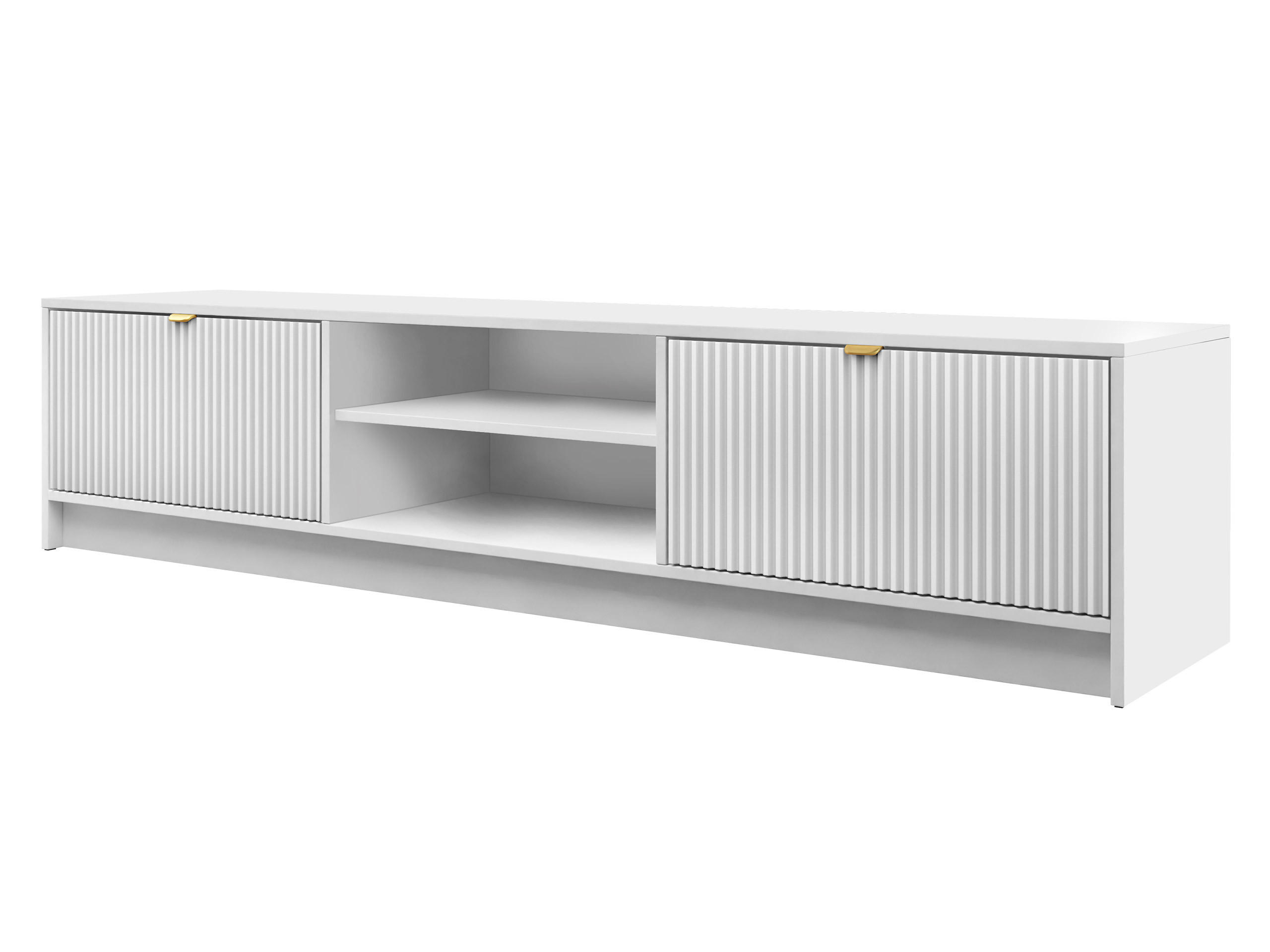 TV-ELEMENT Tireno - Goldfarben/Weiß, Holzwerkstoff/Metall (180/40/40cm) - MIRJAN24