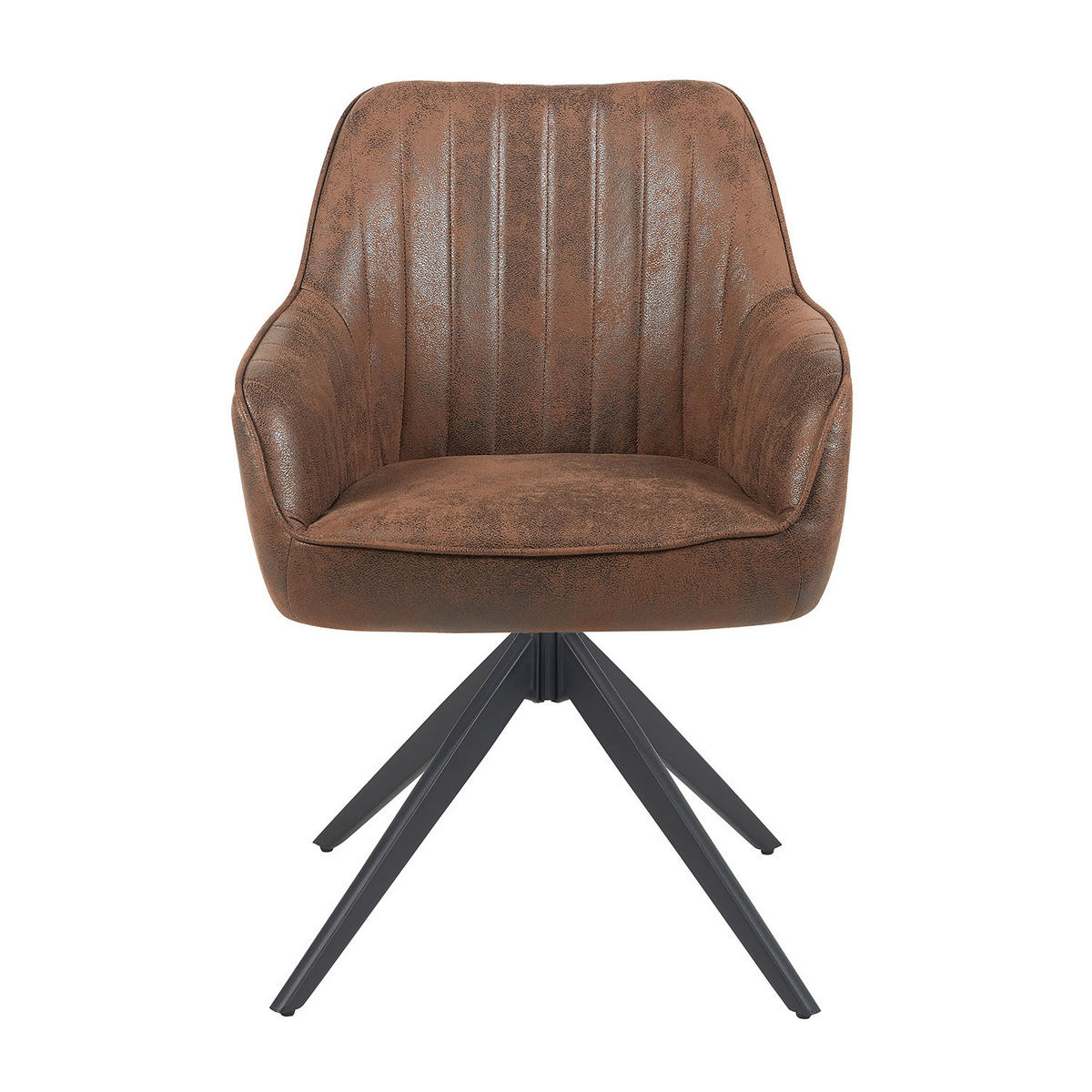 ARMLEHNSTUHL ARVIT - Schwarz/Braun, Textil/Metall (58/87/61cm) - B&D Home