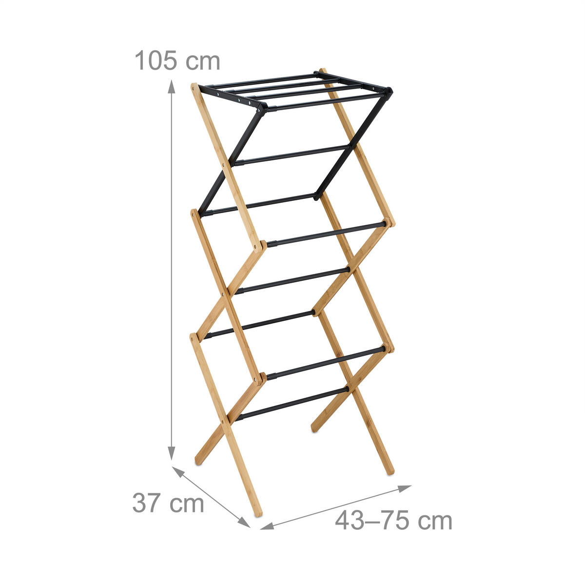 STOJAN na prádlo - viacfarebná, kov/drevo (75/105/37cm) - Relaxdays