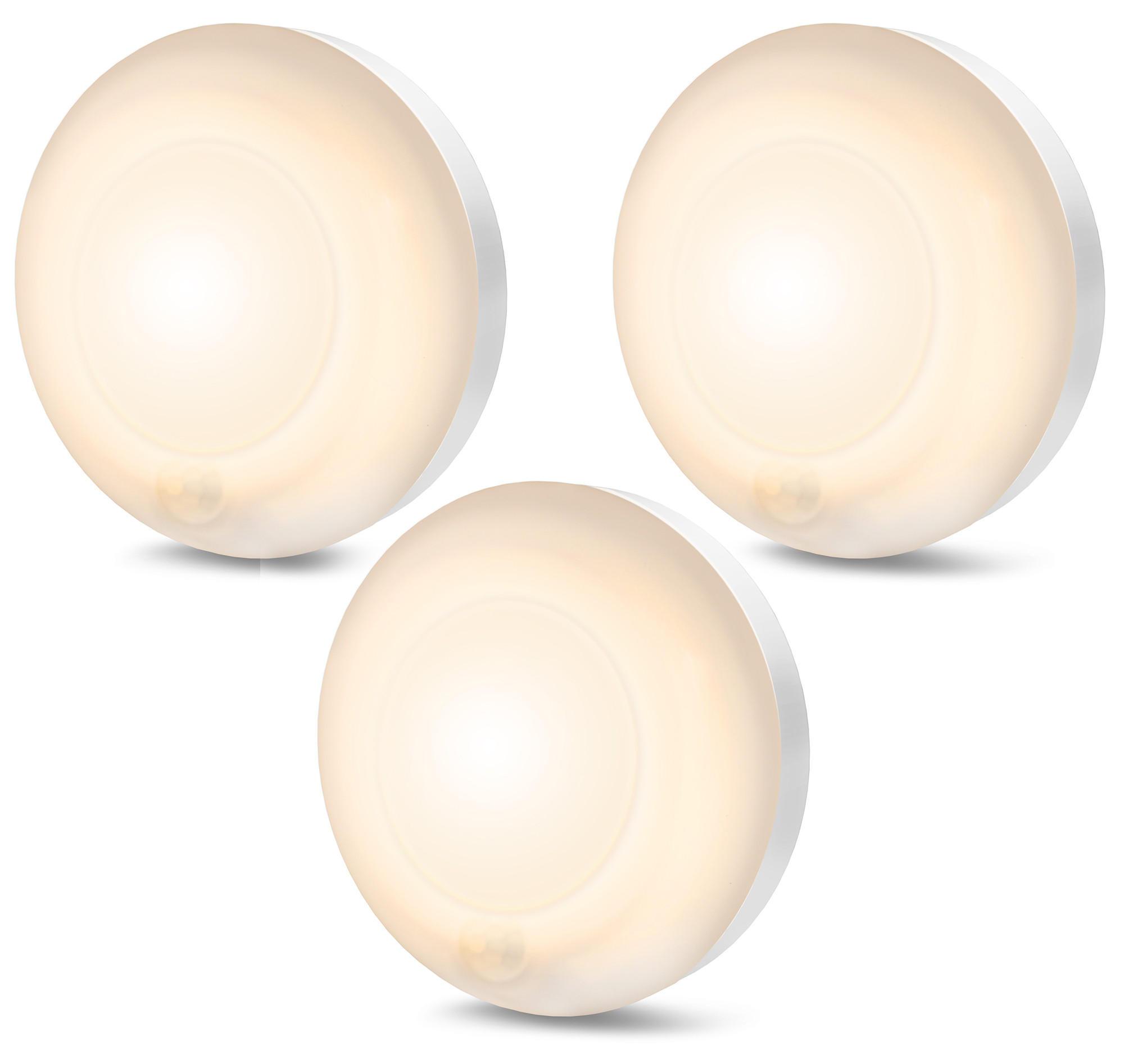 LED-SPOT Batterie Bewegungsmelder - dimmbar mit Timer für Innen und Außen, 3er-Set - Weiß, Kunststoff (8/8/4.5cm) - Northpoint