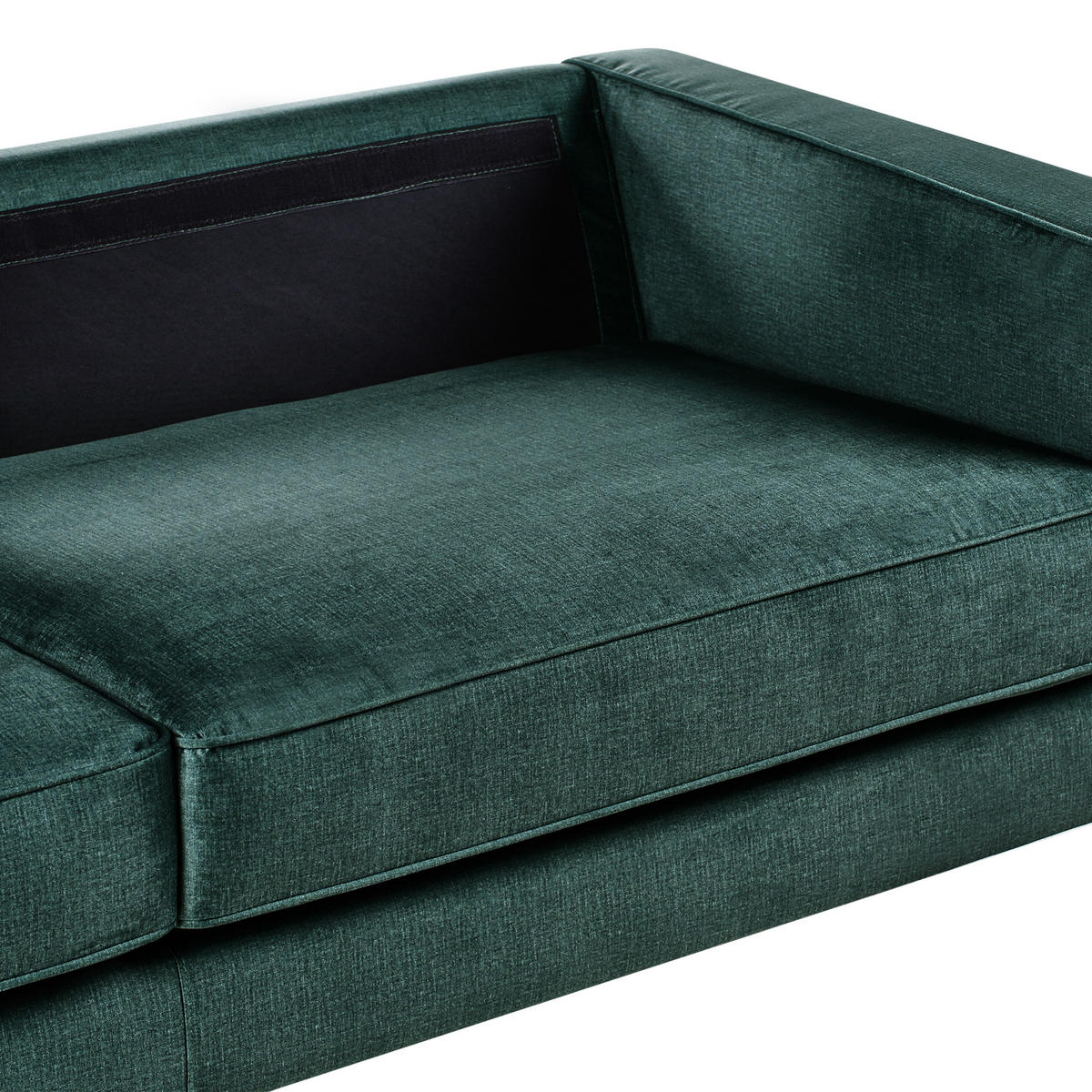 3-SITZER-SOFA Samtstoff Dunkelgrün Savalen - Schwarz/Grün, Textil (204/87/91cm) - Beliani