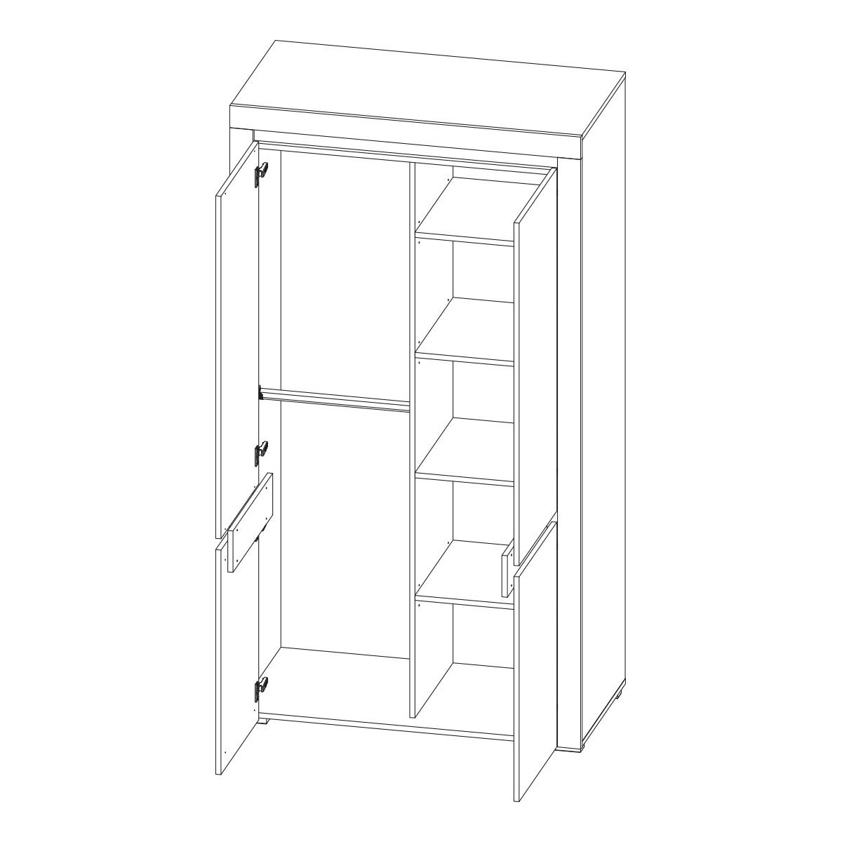 SCHRANK 2 Türen Kasla Weiß - Weiß, Holzwerkstoff (106/195/56cm) - Petits-meubles