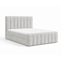 BOXBETT 01 BIS 160 x 200 cm - Vibe - Modernes Polsterbett mit Bettkasten inkl. PU-Schaum-Topper und Federmechanismus - Hellgrau, Holz (160/200cm) - ROYAL24_MARKT