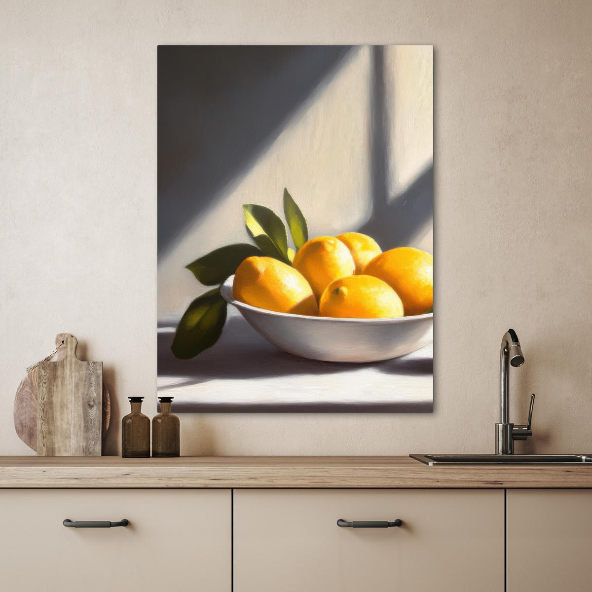 LEINWANDBILD Zitronen - Stilleben - Gelb 60x80 cm - Gelb, Textil (60/80cm) - MuchoWow