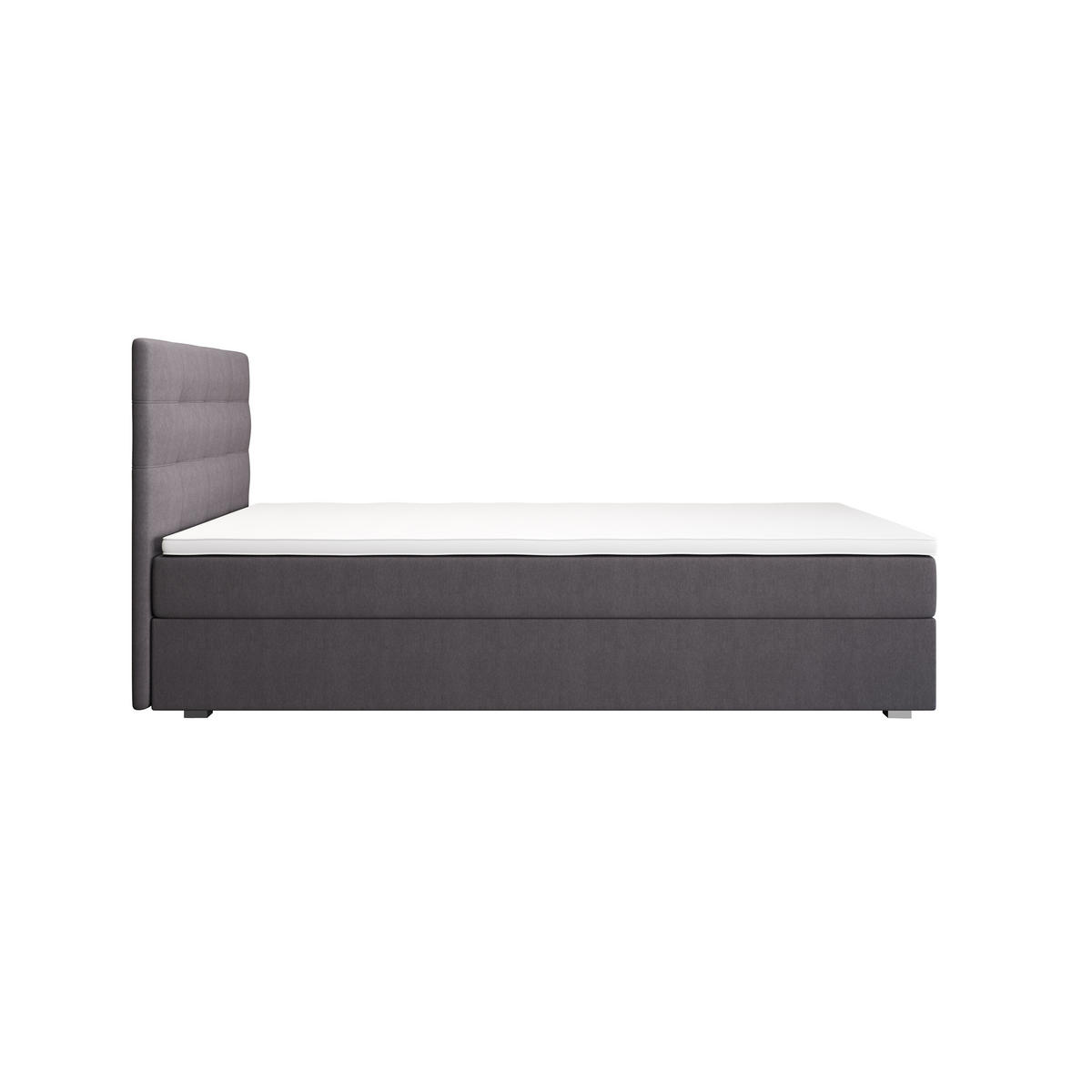 BOXBETT FADO 11 120x200, mit Matratze H3, Bonell und Topper, Cosmic 160 - Hellgrau, Holz/Kunststoff (120/200cm) - Bedante