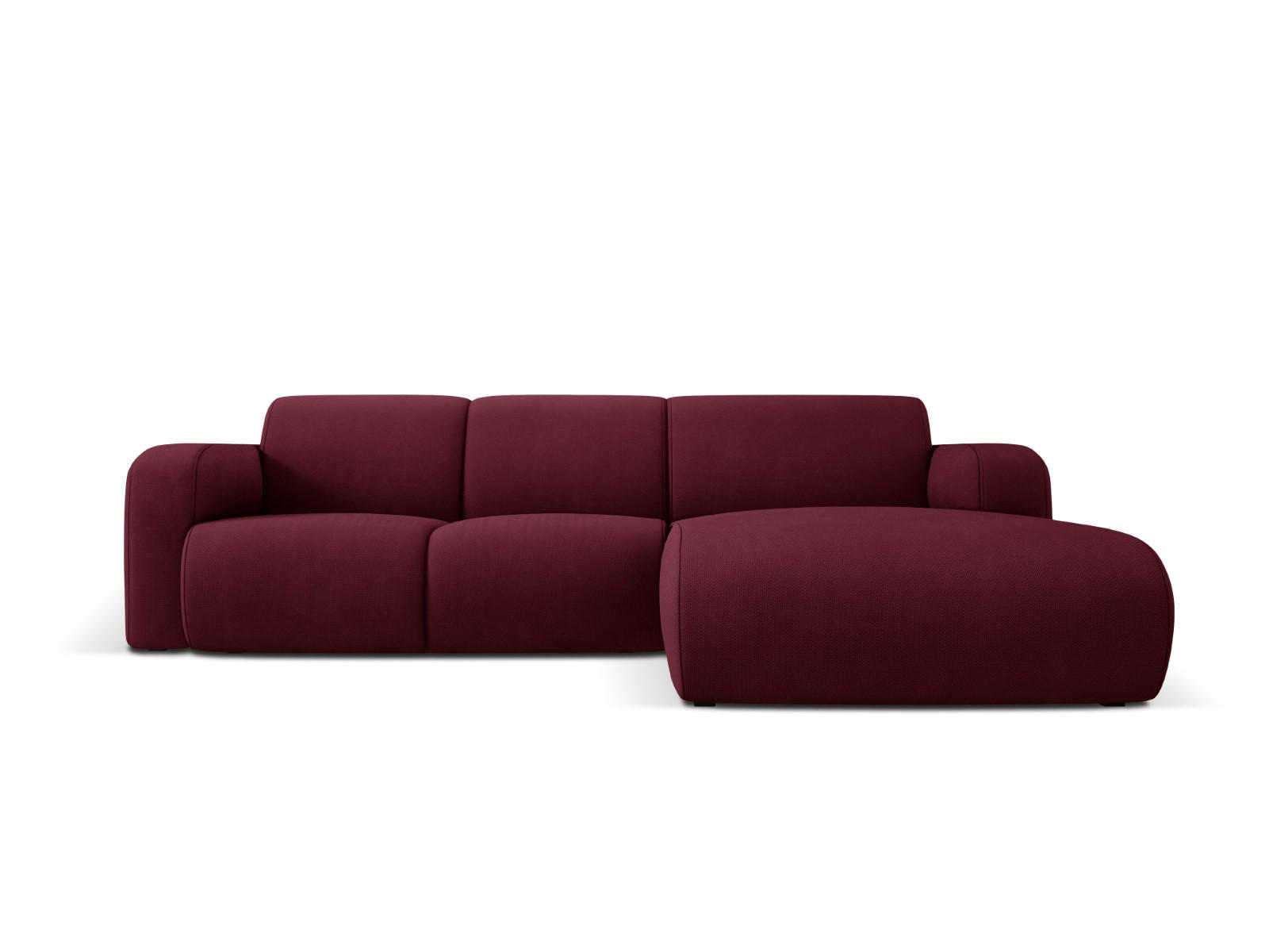 ECKSOFA rechts Molino aus strukturiertem Stoff burgundfarben 4 Sitzplätze - Bordeaux, Textil (170/250cm) - Micadoni