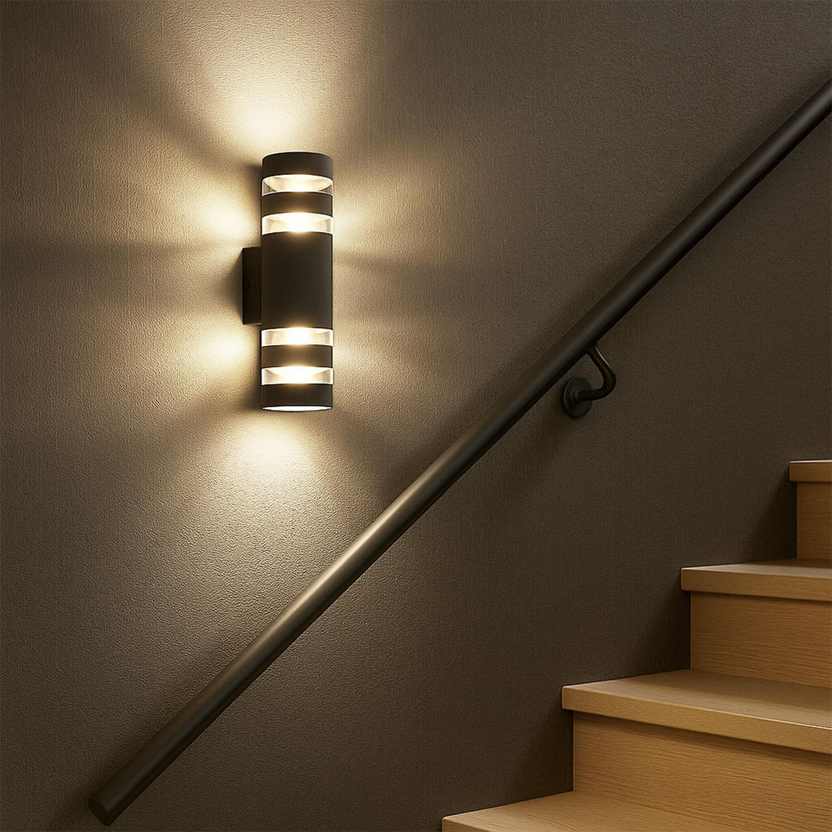 LED WANDLEUCHTE Glas Anthrazit 2-flammig - Anthrazit, Glas (6.5/22/22cm) - Globo Lighting