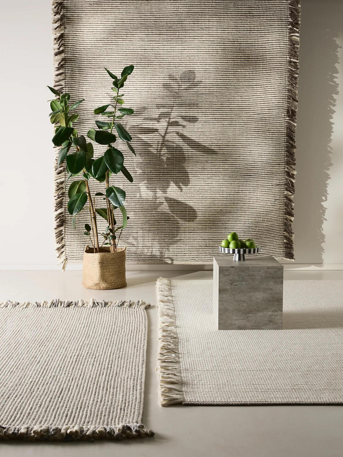 WOLLTEPPICH Mary Ivory Hellgrau 120x170 cm - Creme, Textil (120/170cm) - benuta Pure