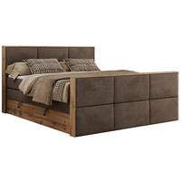BOXSPRINGBETT ALBERO 2 KING DUO 120/200 Braun Velvet - H3 - Braun, Holz/Textil (120/200cm) - MKS