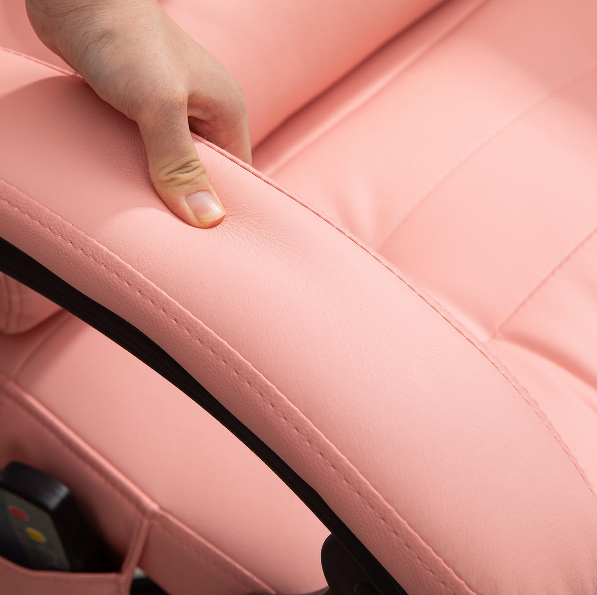 GAMINGSTUHL 67/111-121/67 cm Pink aus Verbundleder mit Massagefunktion - Pink, Kunststoff (67/121/67cm) - OKMYHOME