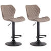 BARHOCKER 2er Set Stoff taupe - Taupe/Schwarz, Textil/Metall (47/88/51cm) - CLP