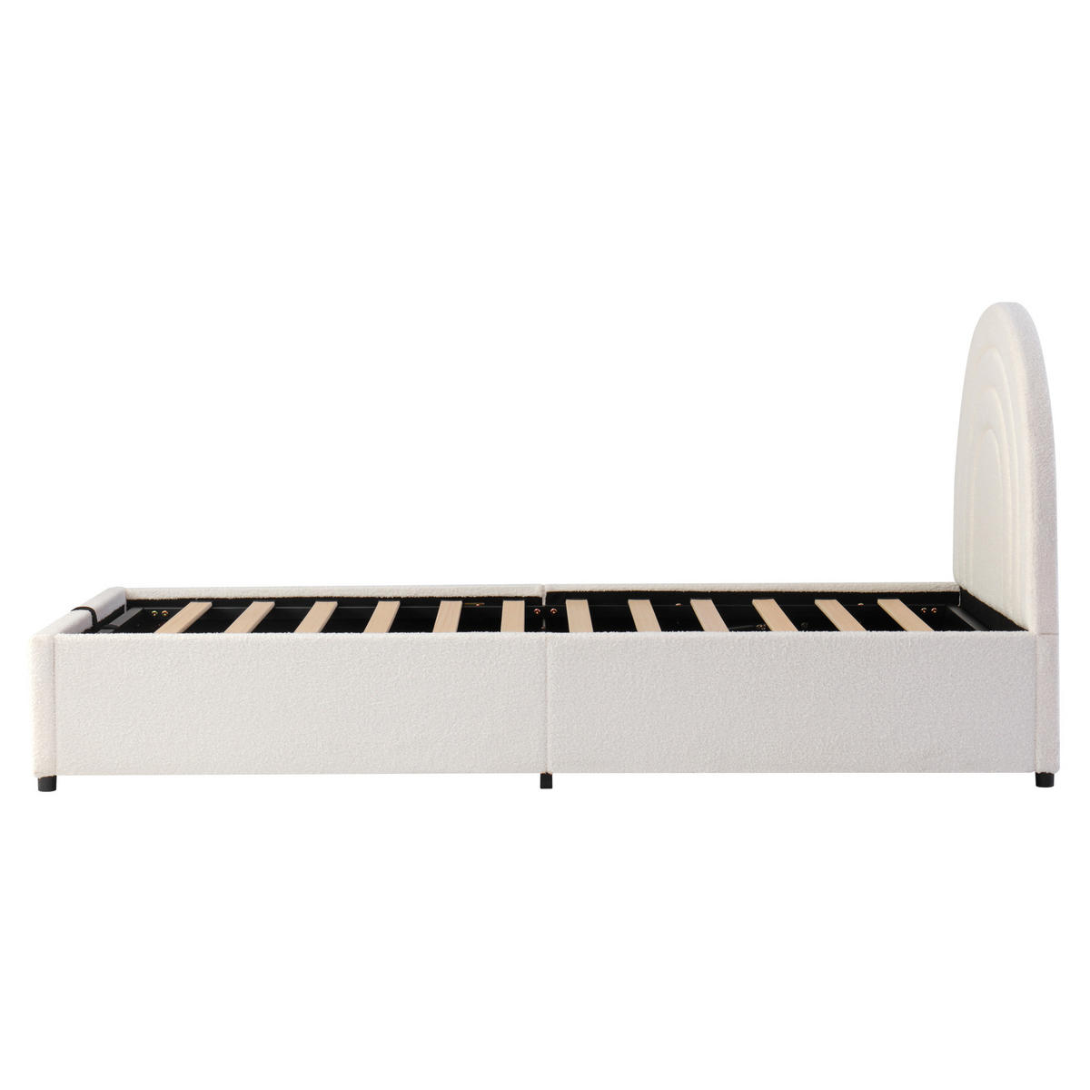 STAURRAUMBETT 90/200 cm DE-03029, mit Hydraulik, in Beige - Beige, Holz (90/200cm) - ComfortXL