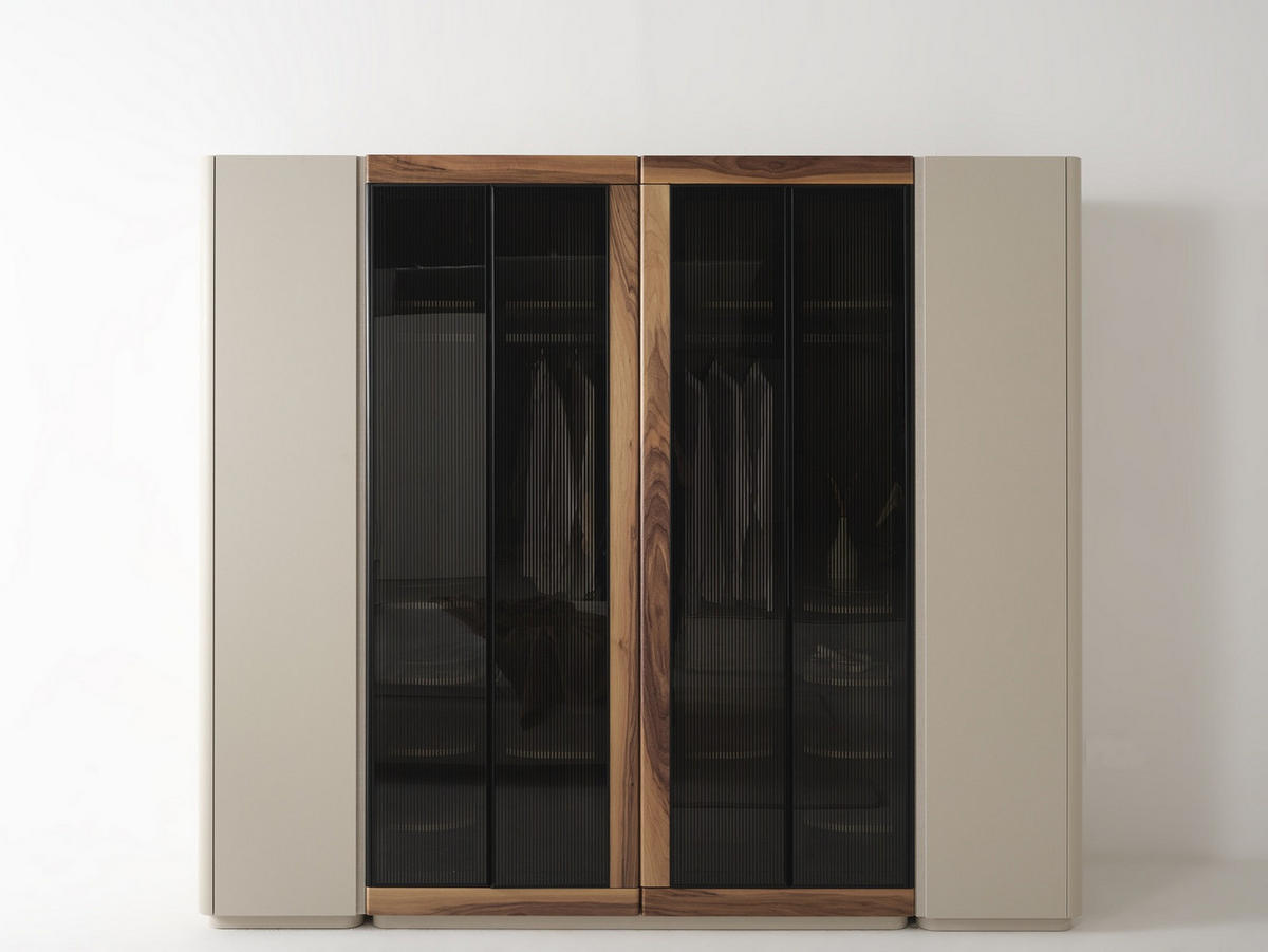 KLEIDERSCHRANK Estella 6 trg. - Creme, Holzwerkstoff (260/229/65cm)