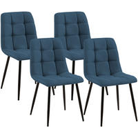 STUHL 4 Stoff Blau - Blau/Schwarz, Textil/Metall (45/84/55cm) - CLP