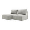 ECKSOFA mit Schlaffunktion links Chenille Stoff Grau - Hellgrau/Schwarz, Kunststoff/Textil (149/210cm) - Makamii