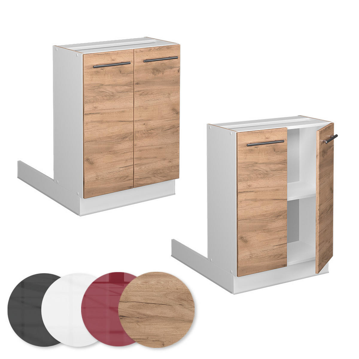 KÜCHENINSEL Fame-Line Goldkraft Eiche 60 cm ohne AP - Honigeiche/Eiche Wotan, Holzwerkstoff (60/82/30cm) - Vicco