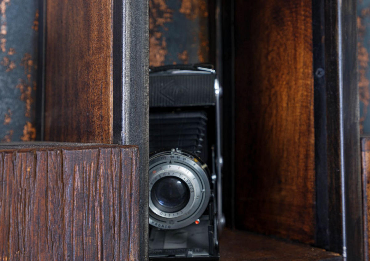 HÄNGESCHRANK Akazie / Altholz 85x26x118 braun lackiert SEVILLA #06 - Braun, Holz (85/118/26cm) - Massivmoebel24