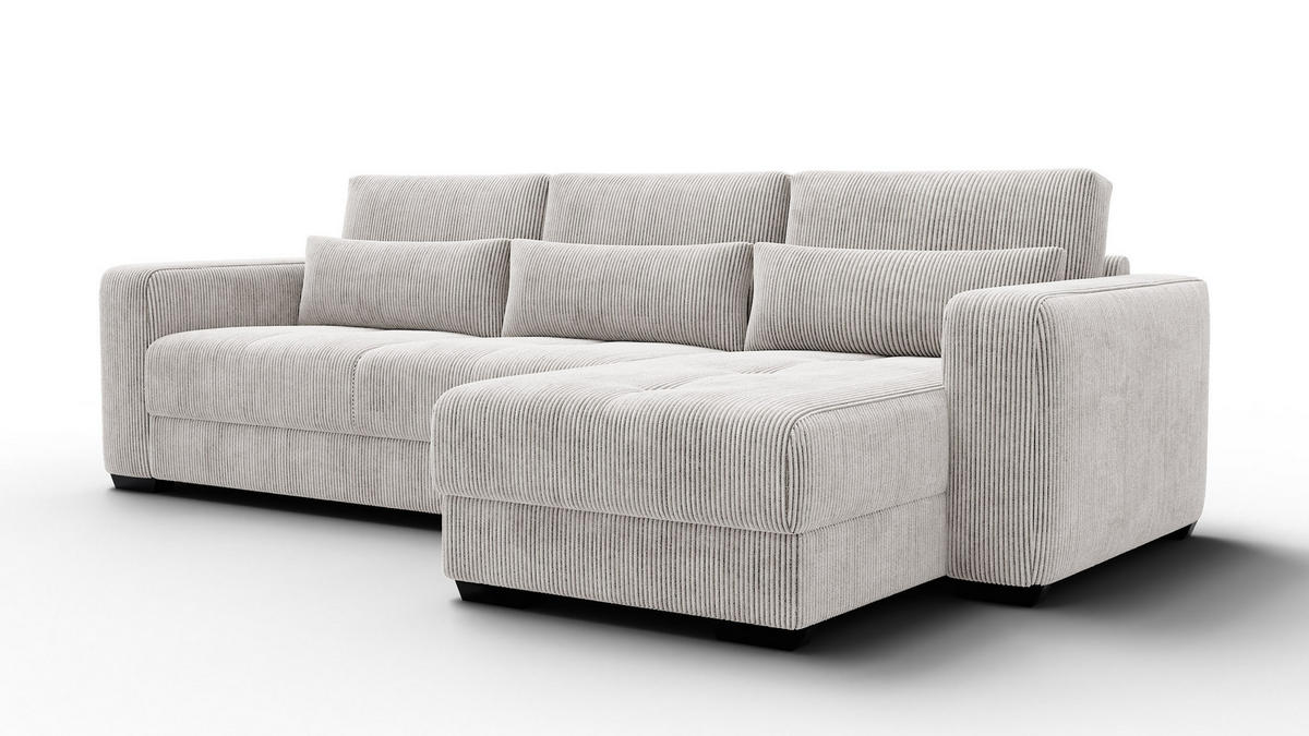 ECKSOFA OLI 4-Sitzer rechts, perlweiß - Weiß, Holz/Textil (295/172cm) - Courtois Laville