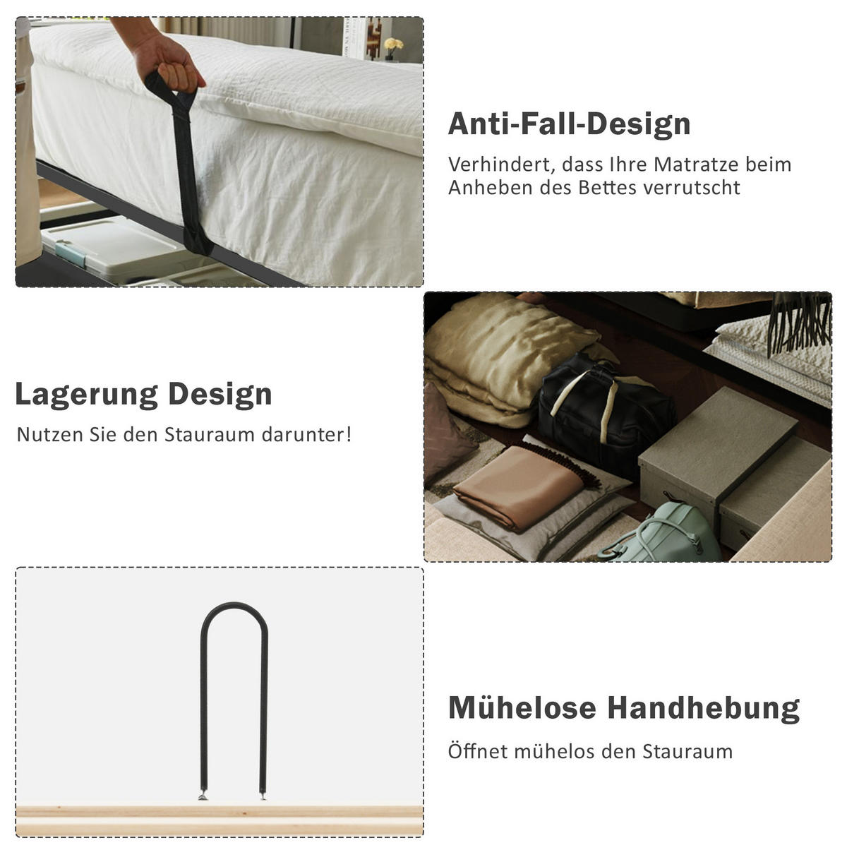 POLSTERBETT 160/200 cm Beige-Weiß aus Cordstoff mit Stauraum - Beige, Textil (160/200cm) - OKMYHOME