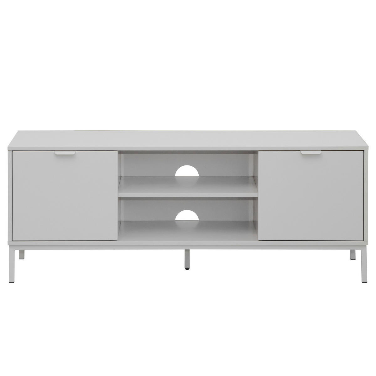 TV-LOWBOARD - Hellgrau - Hellgrau, Holzwerkstoff/Metall (140/54/40cm) - home24