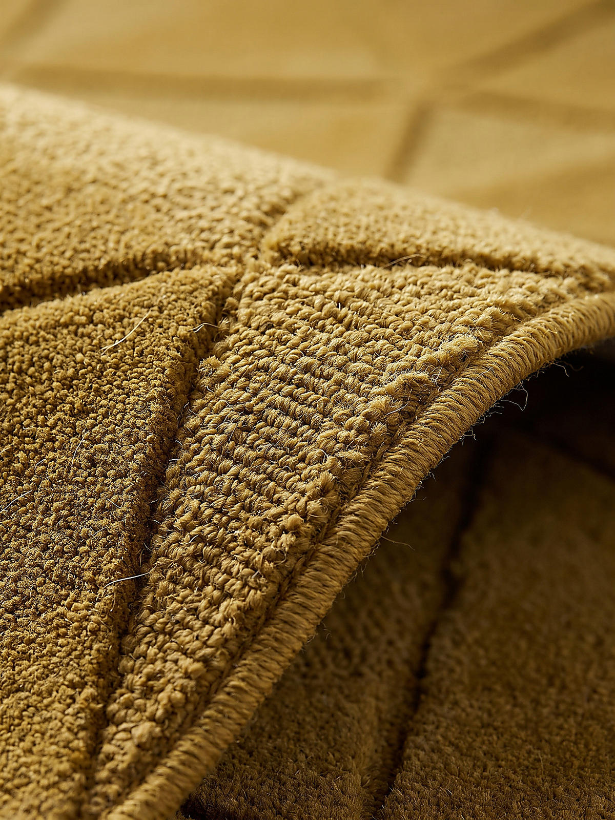 TEPPICH aus Wolle, handgetuftet, DEBEN, in Ocker, Splitterformen, Ø 160 cm - Gelb, Textil (160/160cm) - KADIMA DESIGN