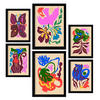 POSTER Set Mit 6 Malerisch 4 In Blume Zusammenfassung Ästhetische Dekorative Gemälde Für Ihr Wohnzimmer Schlafzimmer Zuhause A3 & A4 Schwarzer Rahmen - Schwarz, Papier (29/3cm) - Nacnic
