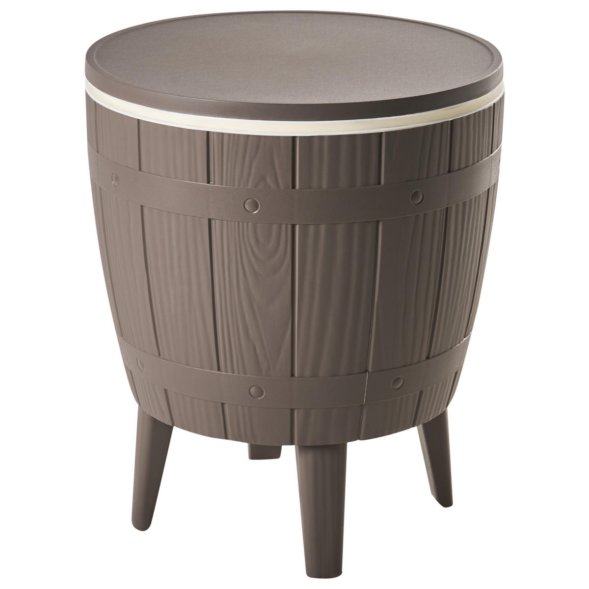 KÜHLBAR 49/49 cm Holzoptik Braun Aisa - Braun, Kunststoff (49/49/58cm) - Beliani