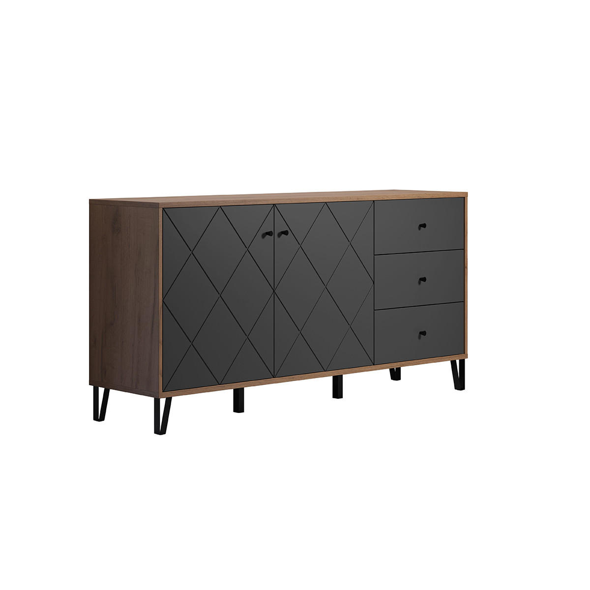 SIDEBOARD Touch Graphitfarben - Graphitfarben, Holzwerkstoff (183/76/40cm) - ebuy24