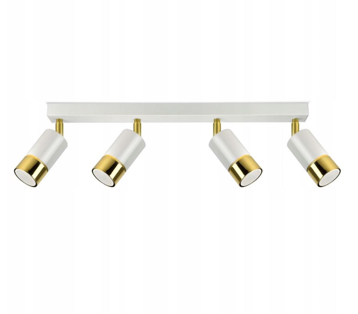 kiki design Deckenleuchte Weiß, Gold, Weiß Hochglanz 60x18x8 cm