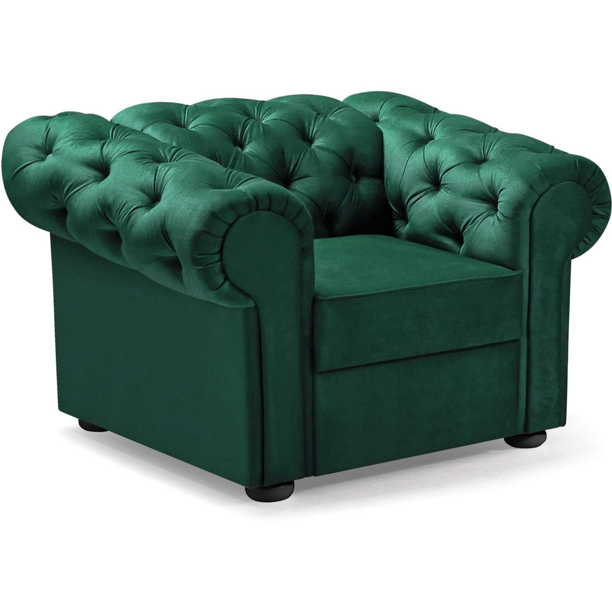 SITZGARNITUR Chester 3+2+1 im Chesterfield-Stil, Dunkelgrün - Dunkelgrün, Textil (252/82/92cm) - Beautysofa