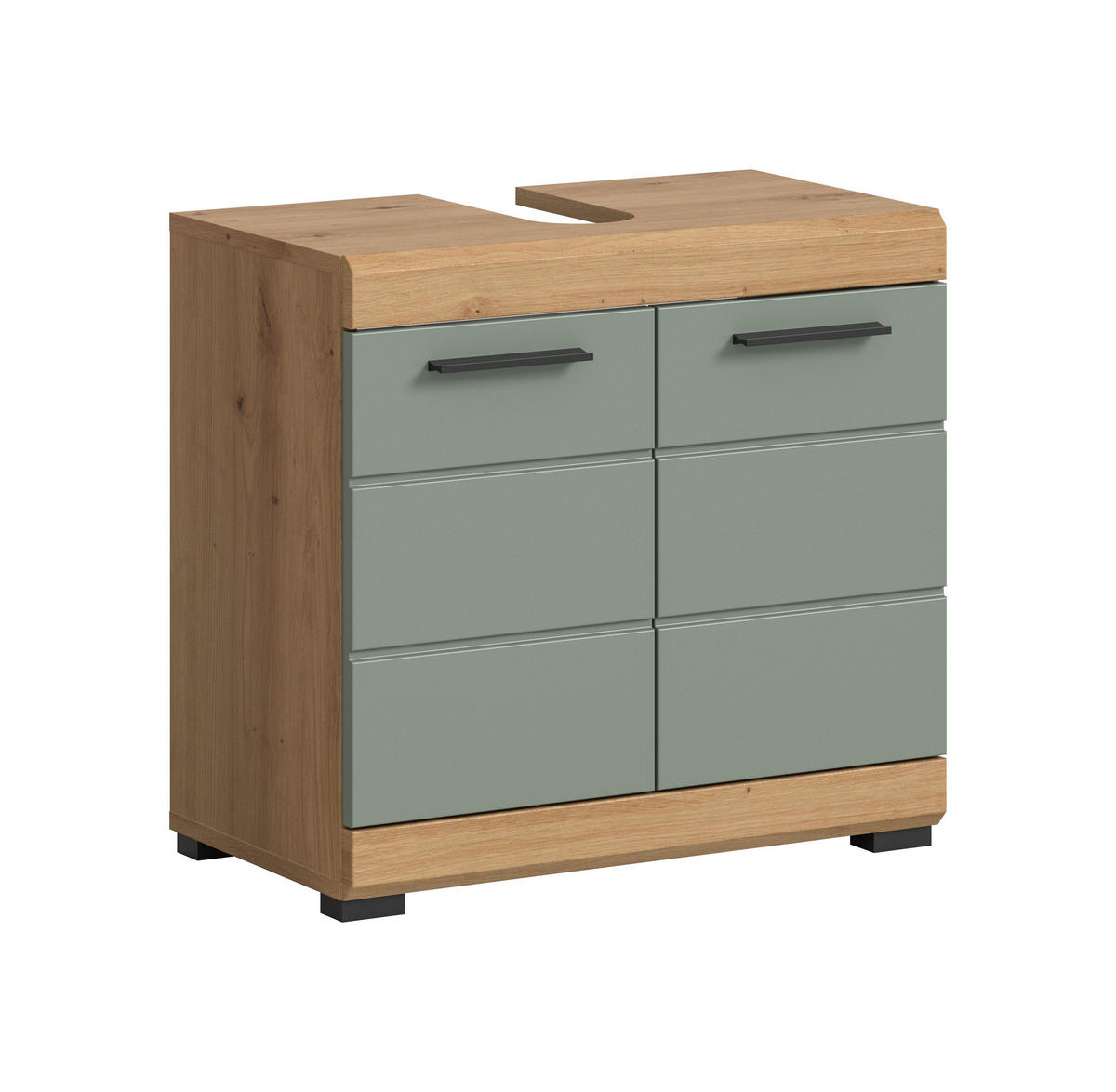 WASCHBECKENUNTERSCHRANK Scout Bad in Artisan Eiche Nb. und Salbei Nb. B/H/T: 60x56x34 cm - Eiche Artisan, Holz (60/56/34cm)