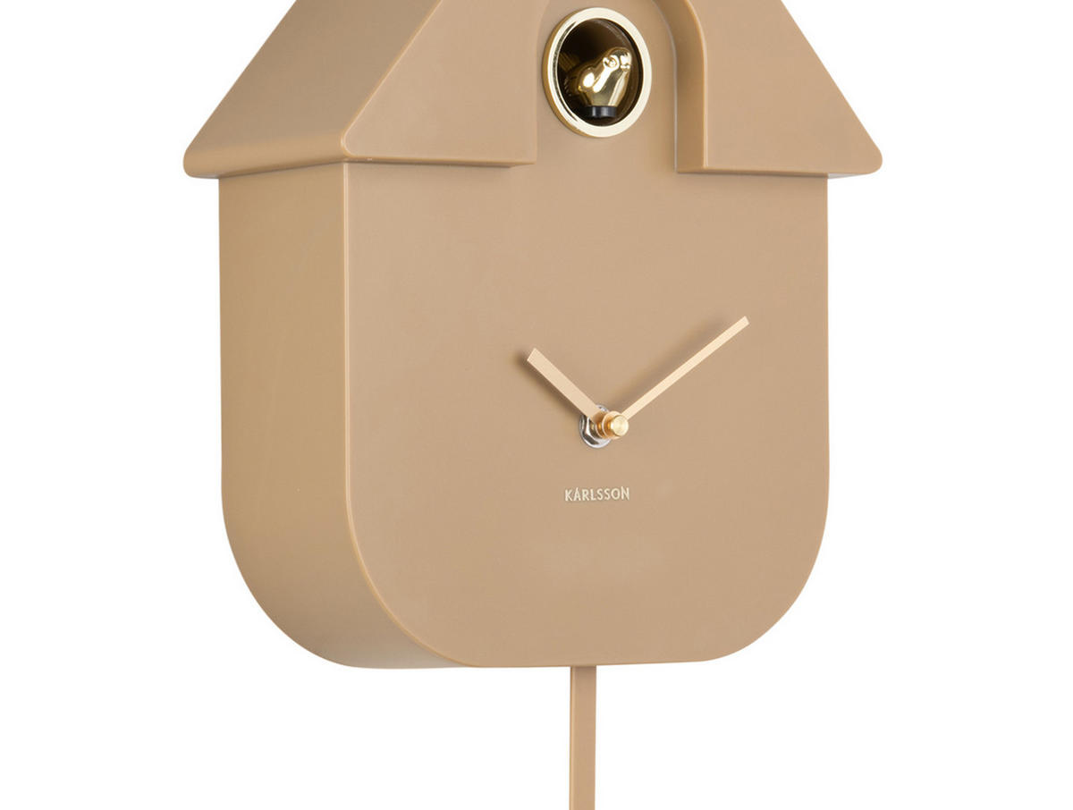 WANDUHR Modern Cuckoo Oro Braun 8.5/21.5/41 cm - Beige, Kunststoff (21.5/41/8.5cm) - Karlsson
