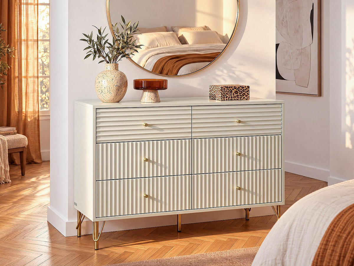 KOMMODE - 120 cm x 40 cm - holz - beige Loureo - Beige, Holz (120/78/40cm) - Vente-Unique