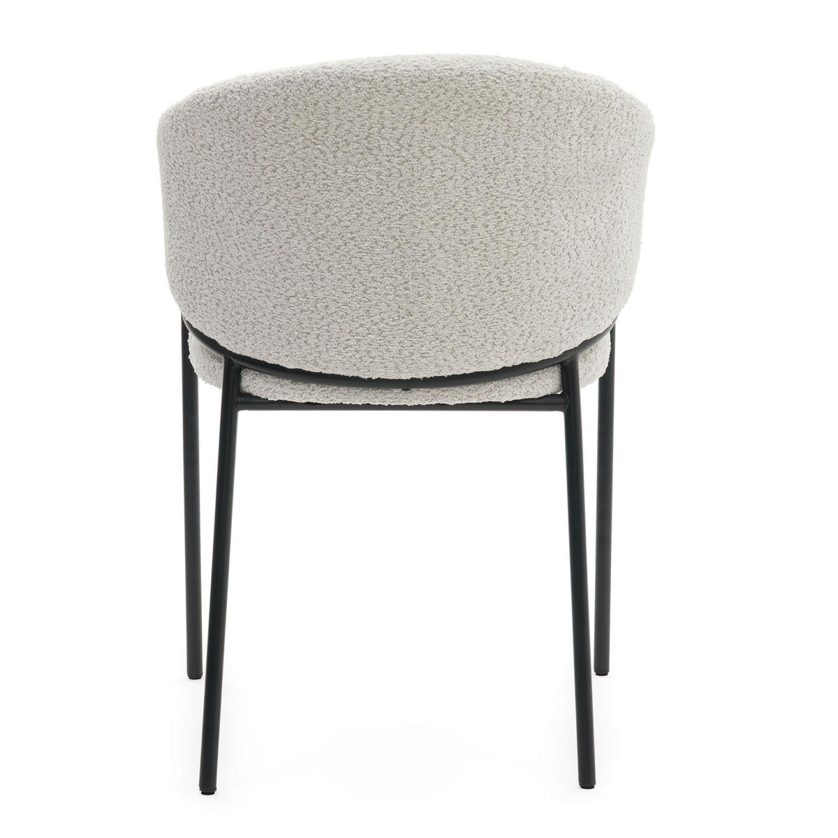 STUHL BUENO gespolsterter - hellgrau - Glamour Boucle Chenille - Hellgrau/Schwarz, Textil/Metall (55/83/56cm) - NEW HOME