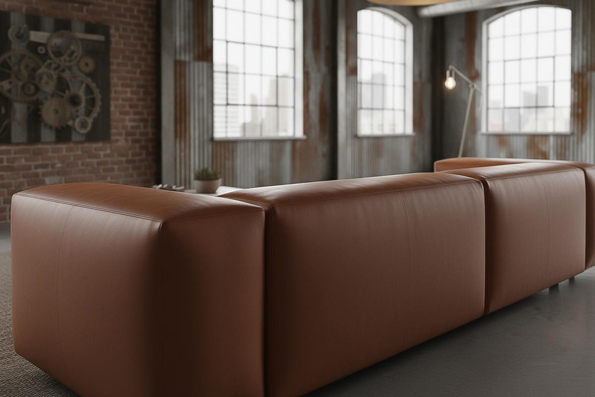 SOFA CELESTE Braun Lederfaserstoff - Dunkelbraun/Schwarz, Leder/Kunststoff (302/72/114cm) - KAWOLA