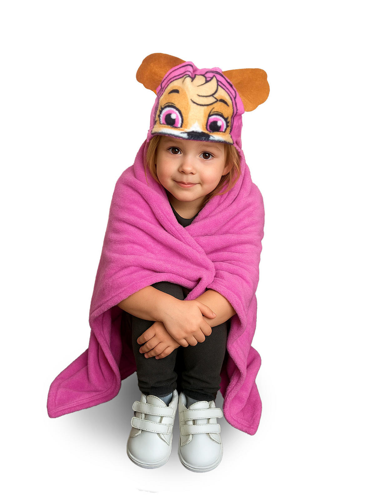 KUSCHELDECKE Paw Patrol Skye Kuscheldecke mit Kapuze Pink 100 x 130 cm - Pink, Textil (100/130cm) - Paw Patrol