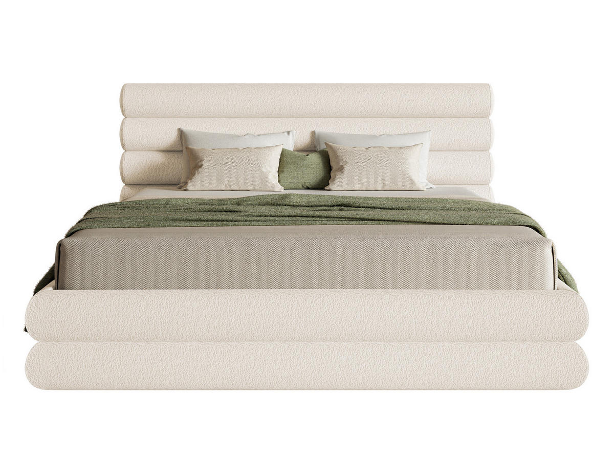 POLSTERBETT Buffalino Cremeweiß Boucle 140/200 cm - Creme, Kunststoff/Textil (140/200cm) - Selsey