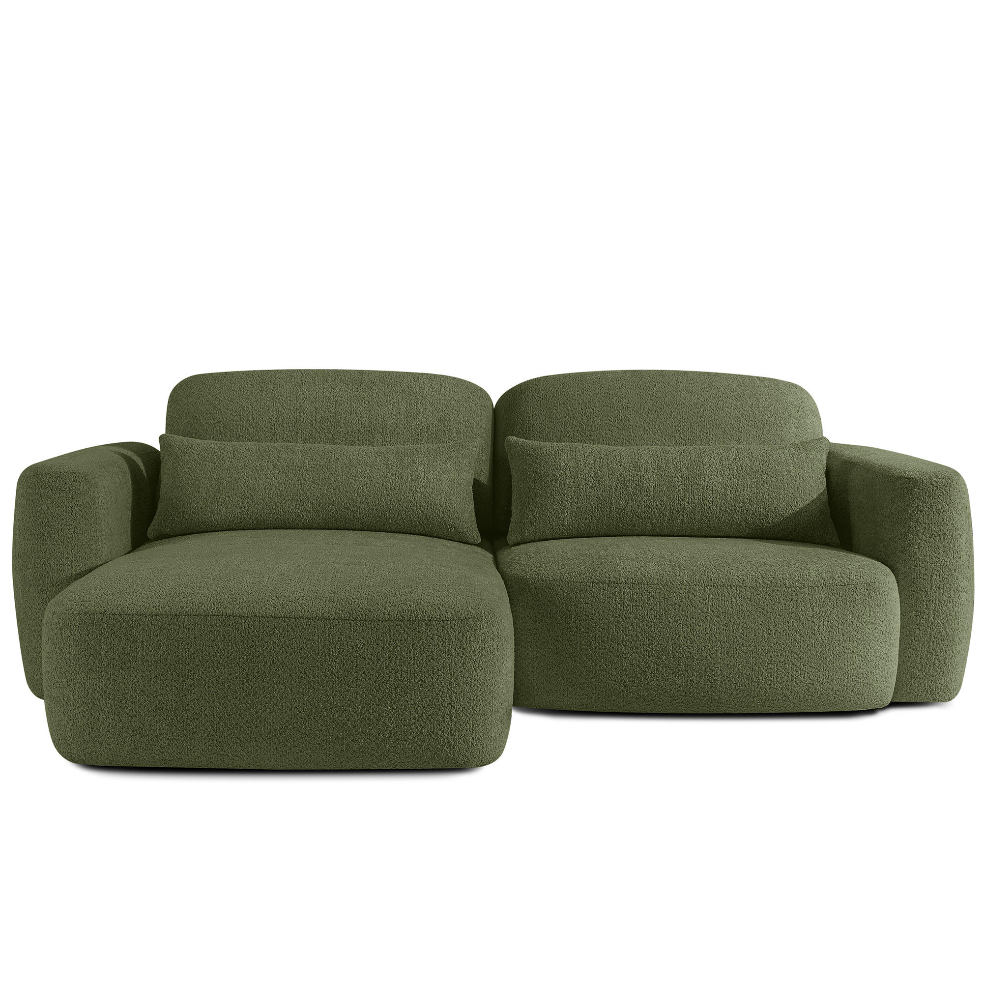 ECKSOFA links ELOSA - Olivgrün, Holz/Textil (245/165cm) - KONSIMO®